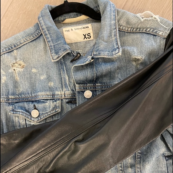 Rag&Bone JEAN jacket with leather sleeves - Picture 2 of 4